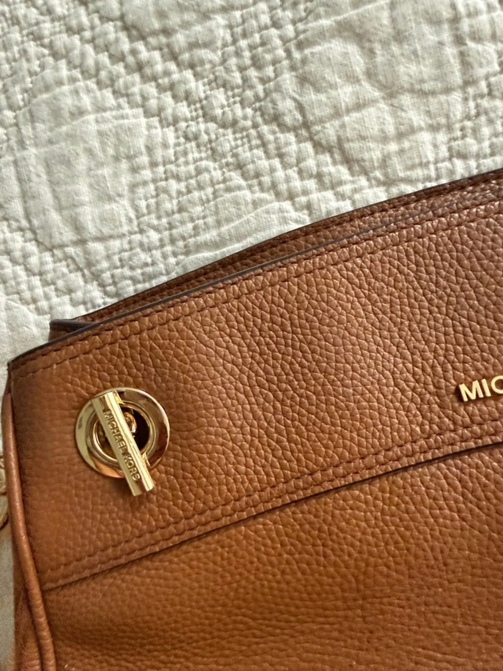 Michael Kors Jet Set Chain Legacy Shoulder Bag Chestnut Brown Pebbled Leather - Picture 13 of 16